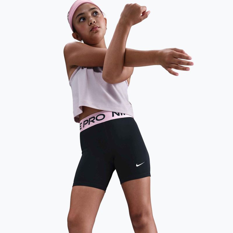 Pantaloni scurți pentru copii Nike Pro Dri-Fit 5" black/med soft pink/white 4