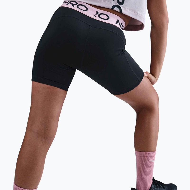 Pantaloni scurți pentru copii Nike Pro Dri-Fit 5" black/med soft pink/white 5