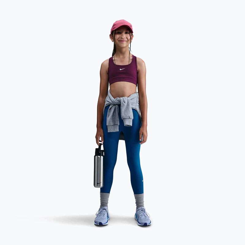 Sutien de antrenament pentru copii Nike Swoosh burgundy/white 2