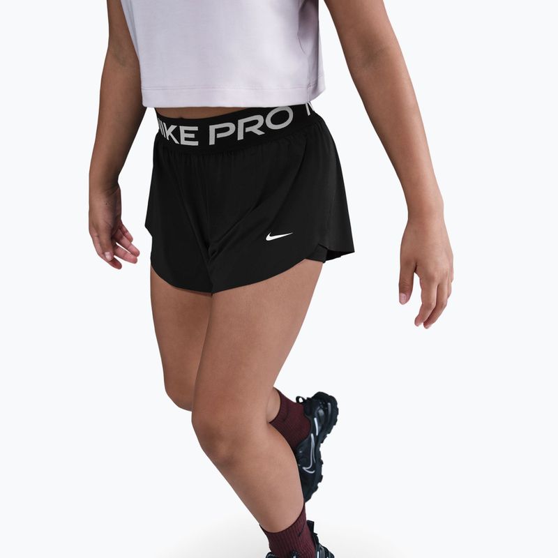 Pantaloni scurți pentru copii Nike Pro Dri-Fit 2in1 black/black/white 4