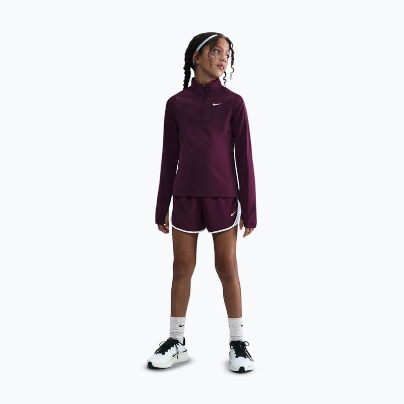 Bluză cu mânecă lungă de antrenament pentru copii Nike Dri-Fit 1/4 Zip bordeaux/white 2