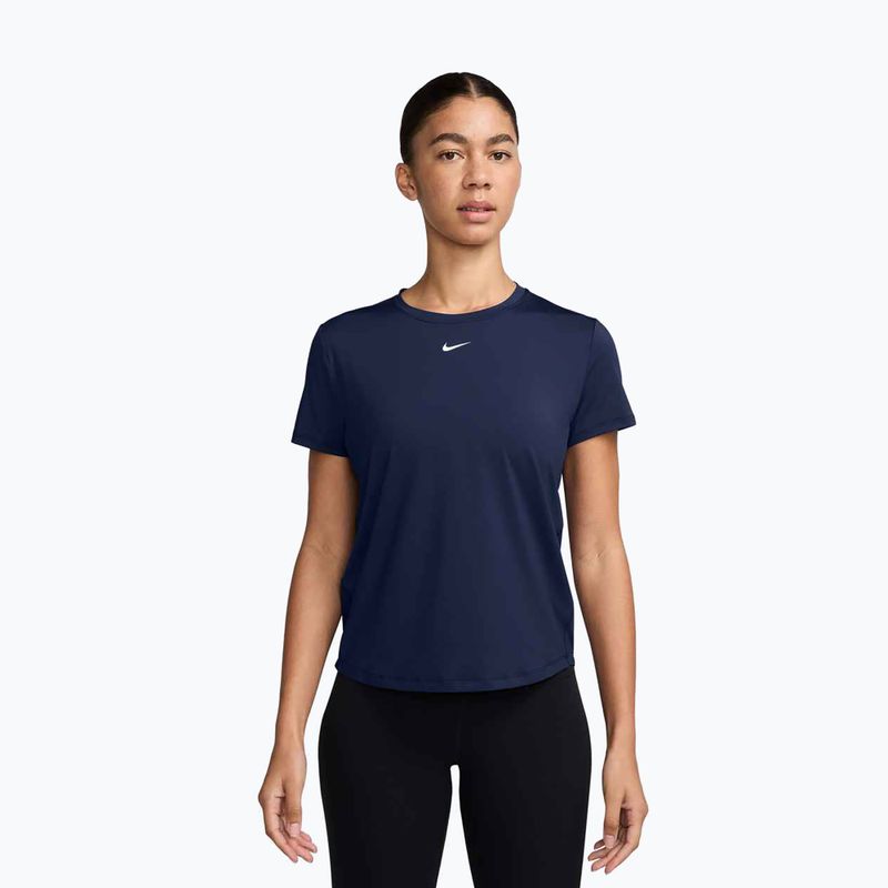 Tricou de antrenament pentru femei Nike One Classic Dri-Fit midnight navy/white
