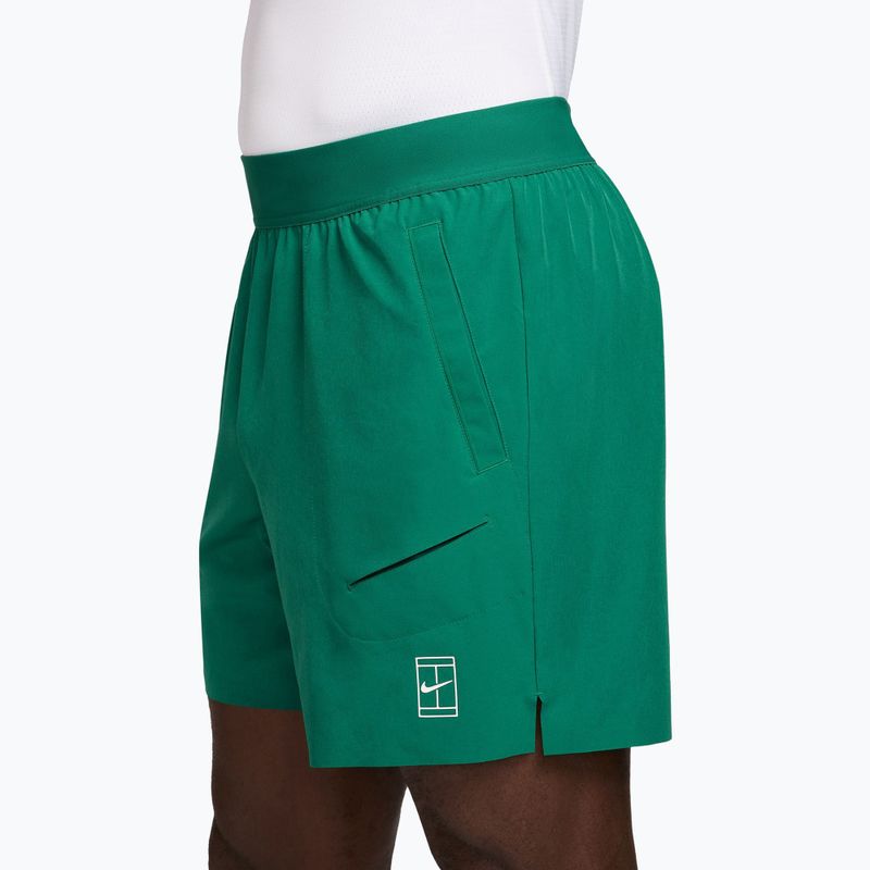 Pantaloni scurți de tenis pentru bărbați Nike Court Dri-Fit Advantage 6" malachite/white 3