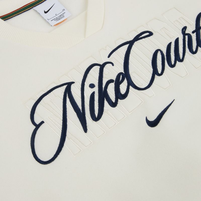 Bluză pentru femei Nike Court Collection French Terry Crew Neck sail/midnight navy 6