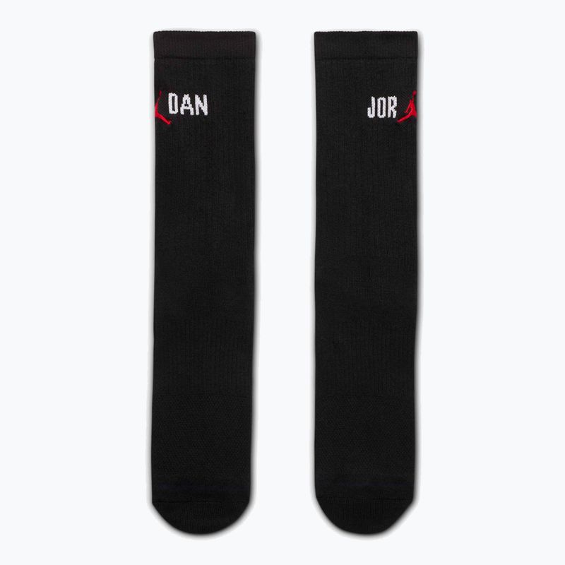 Șosete  Jordan Everyday Crew 1 pair black/white/university red 2