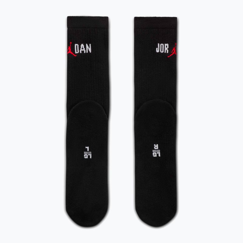 Șosete  Jordan Everyday Crew 1 pair black/white/university red 3