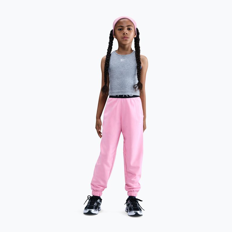 Pantaloni pentru copii Nike Pro Fleece Dri-Fit med soft pink/med soft pink/black/white 2