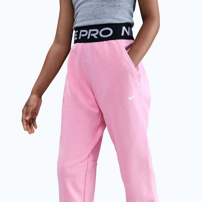 Pantaloni pentru copii Nike Pro Fleece Dri-Fit med soft pink/med soft pink/black/white 5