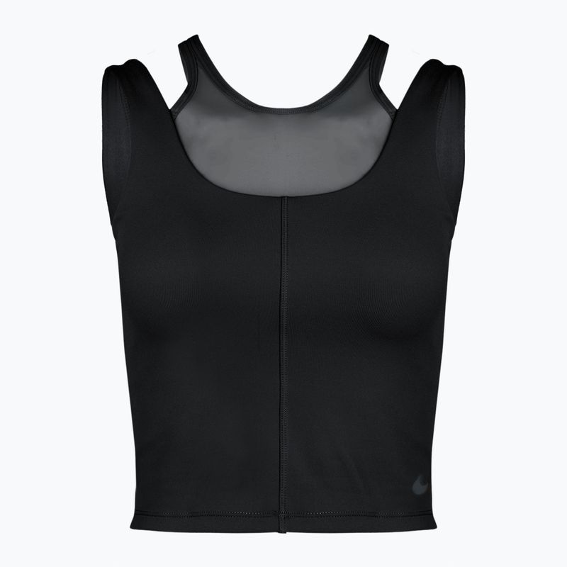 Top de antrenament pentru femei Nike One Fitted Dri-Fit Cropped Tank black/dark smoke grey 6
