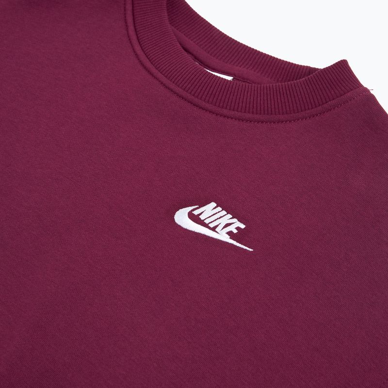 Bluză pentru copii Nike Sportswear Club Fleece burgundy/white 3
