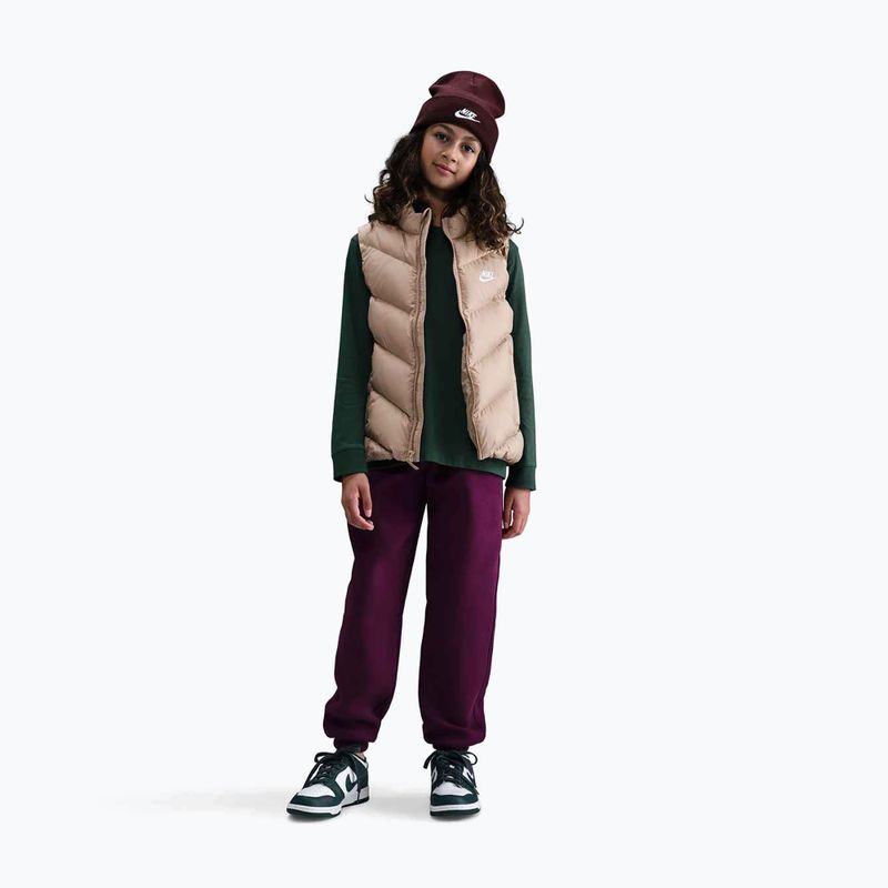 Pantaloni pentru copii Nike Sportswear Club Fleece burgundy/burgundy/white 2