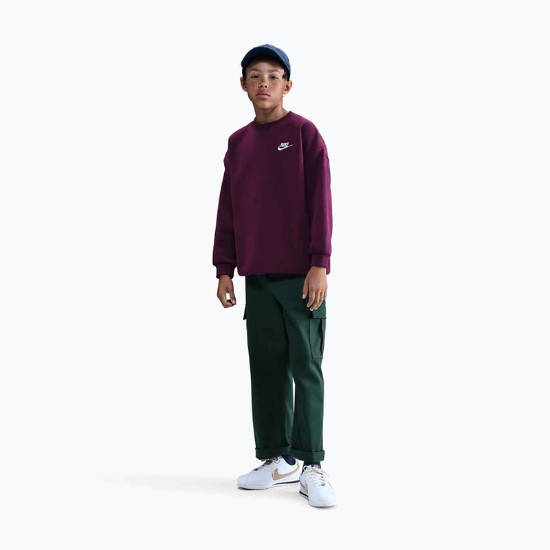 Bluză pentru copii Nike Sportswear Club Fleece burgundy/white 3