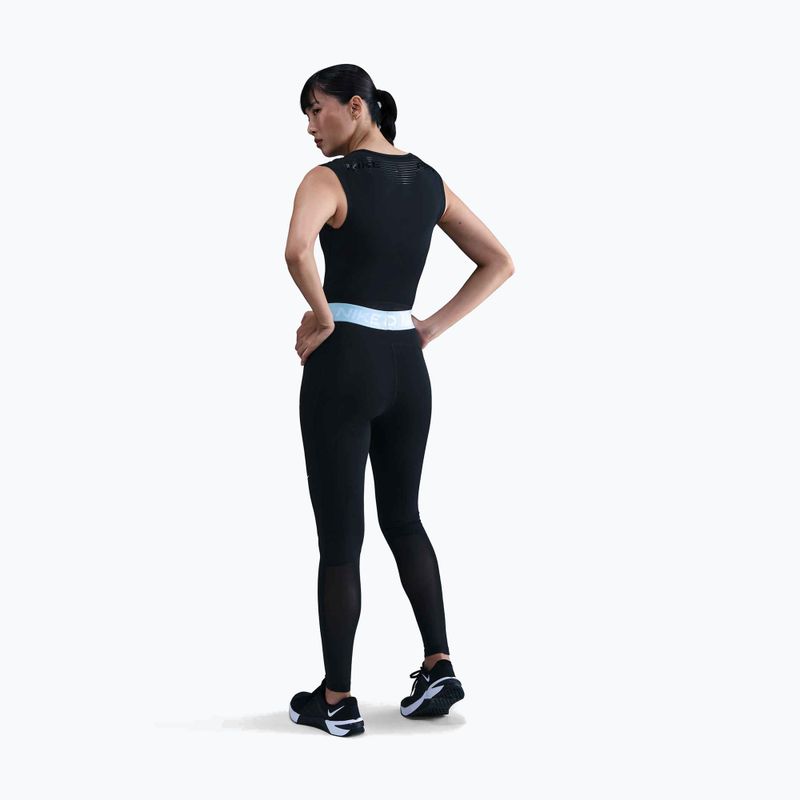 Colanți damă Nike Pro 365 Tight black/celestine blue/white 3