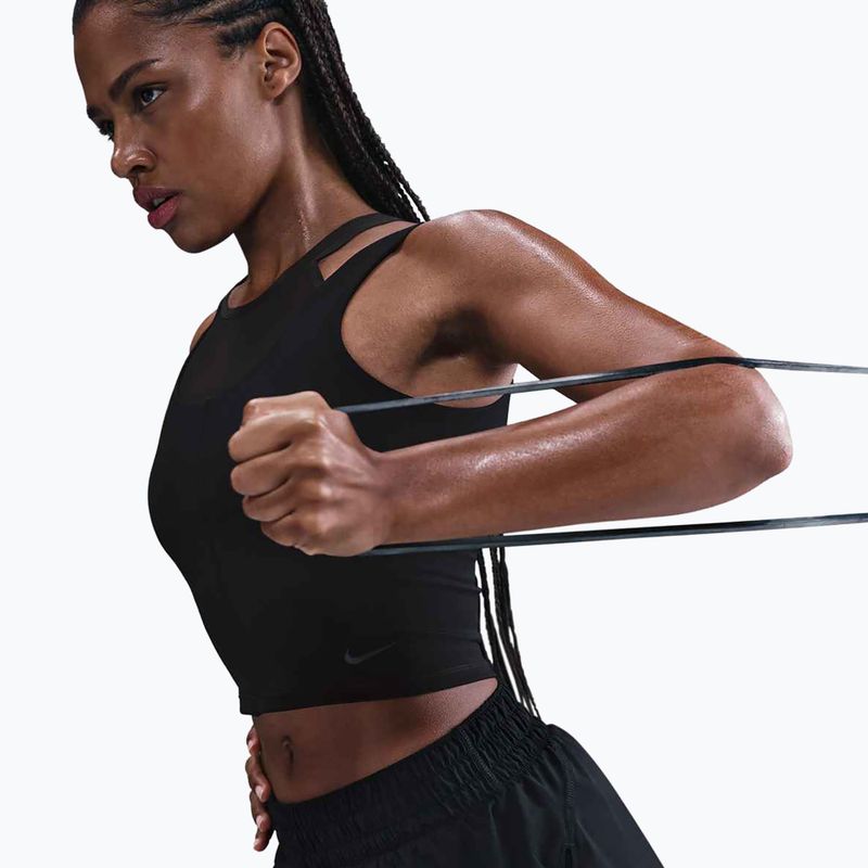 Top de antrenament pentru femei Nike One Fitted Dri-Fit Cropped Tank black/dark smoke grey 4
