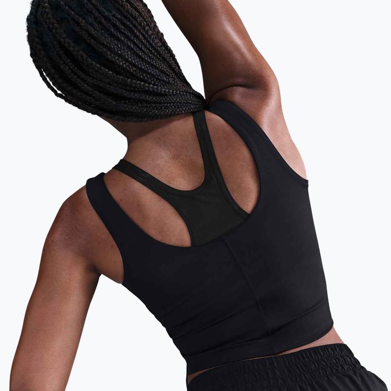 Top de antrenament pentru femei Nike One Fitted Dri-Fit Cropped Tank black/dark smoke grey 5