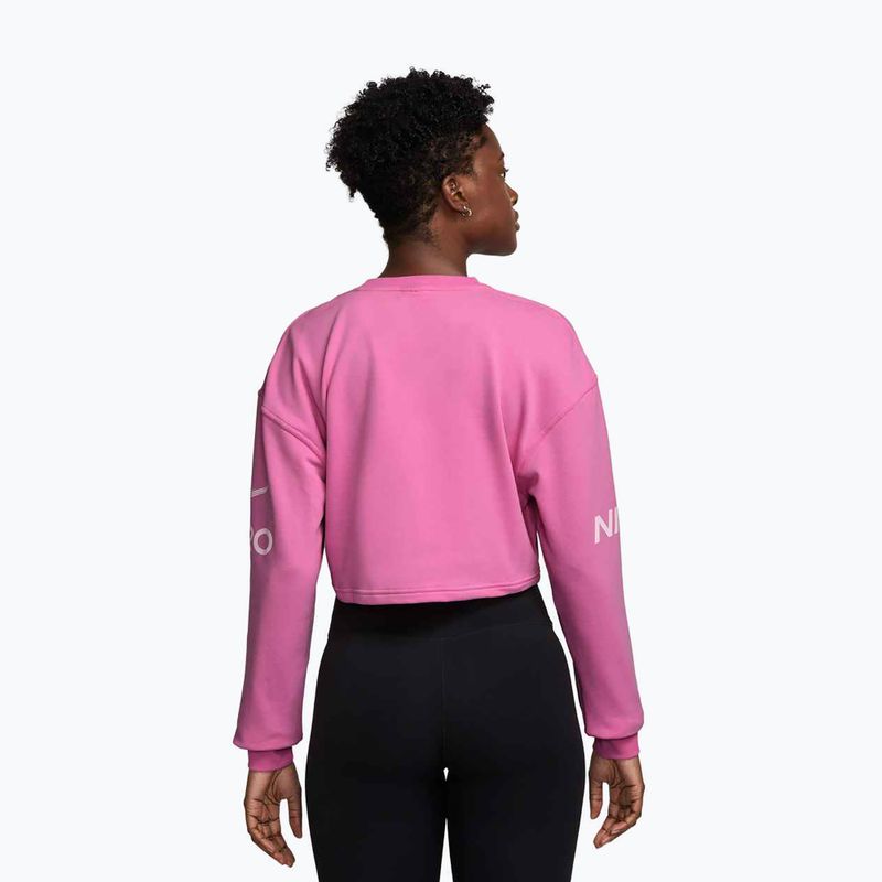 Bluză de antrenament pentru femei Nike Pro Dri-Fit Loose Crew-Neck playful pink/pink foam/white 2