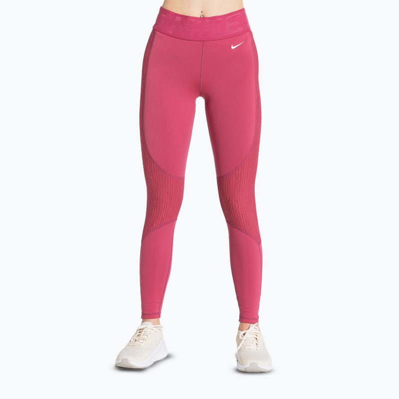 Colanți de antrenament pentru femei Nike Pro High-Waisted sweet beet/white
