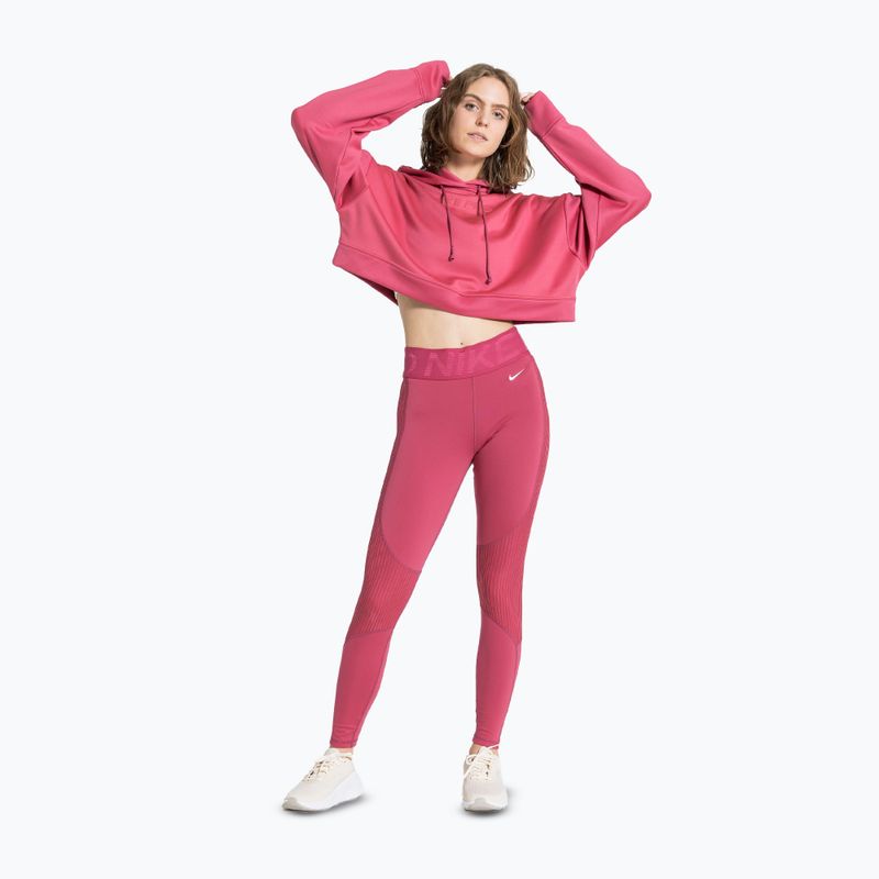 Colanți de antrenament pentru femei Nike Pro High-Waisted sweet beet/white 5