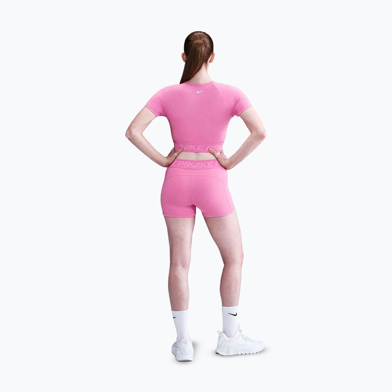 Top de antrenament pentru femei Nike Pro Dri-Fit Graphic Cropped playful pink/pink foam/white 3