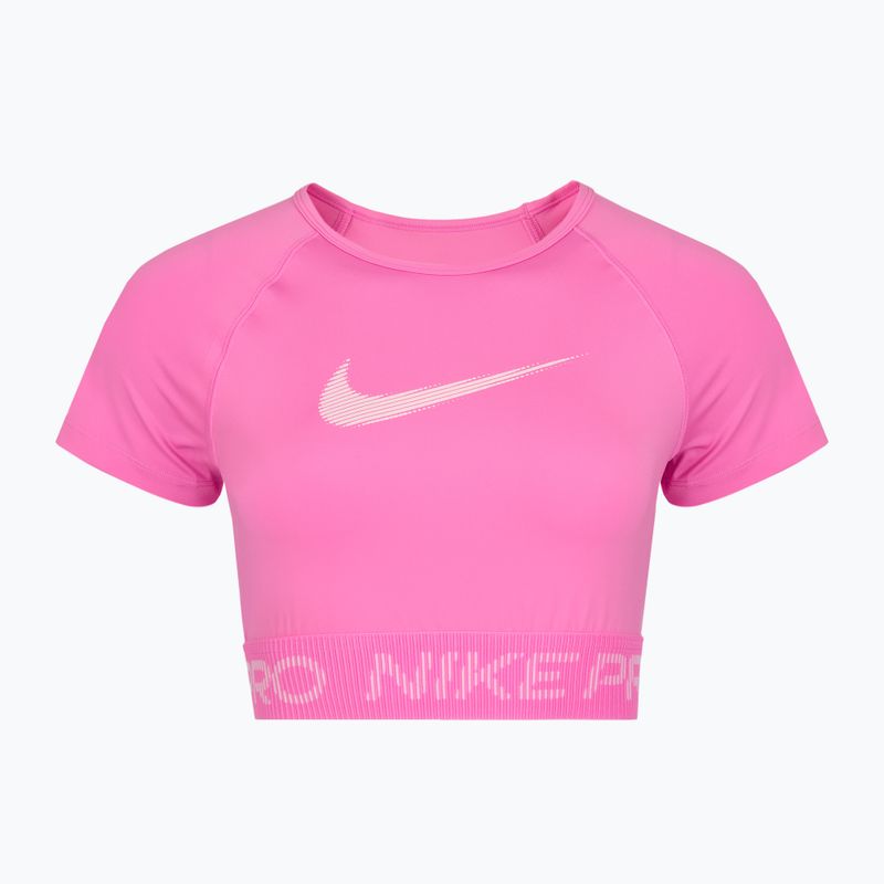 Top de antrenament pentru femei Nike Pro Dri-Fit Graphic Cropped playful pink/pink foam/white 7