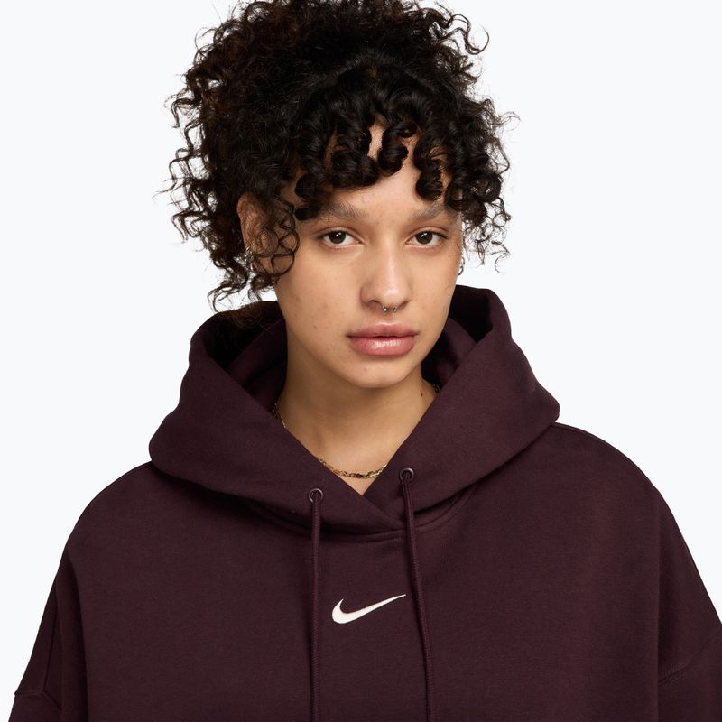 Bluză pentru femei Nike Sportswear Phoenix Fleece Oversized burgundy crush/sail 3