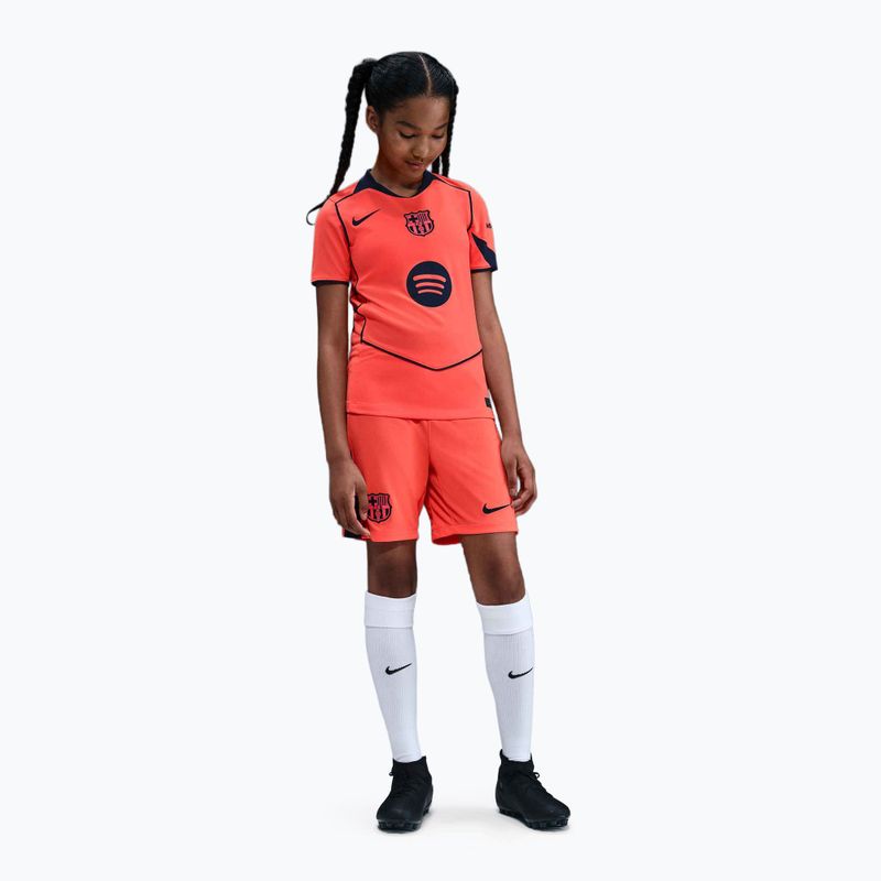 Tricou de fotbal pentru copii Nike FC Barcelona 2025/26 Stadium Third Jr bright mango/midnight navy/midnight navy 4