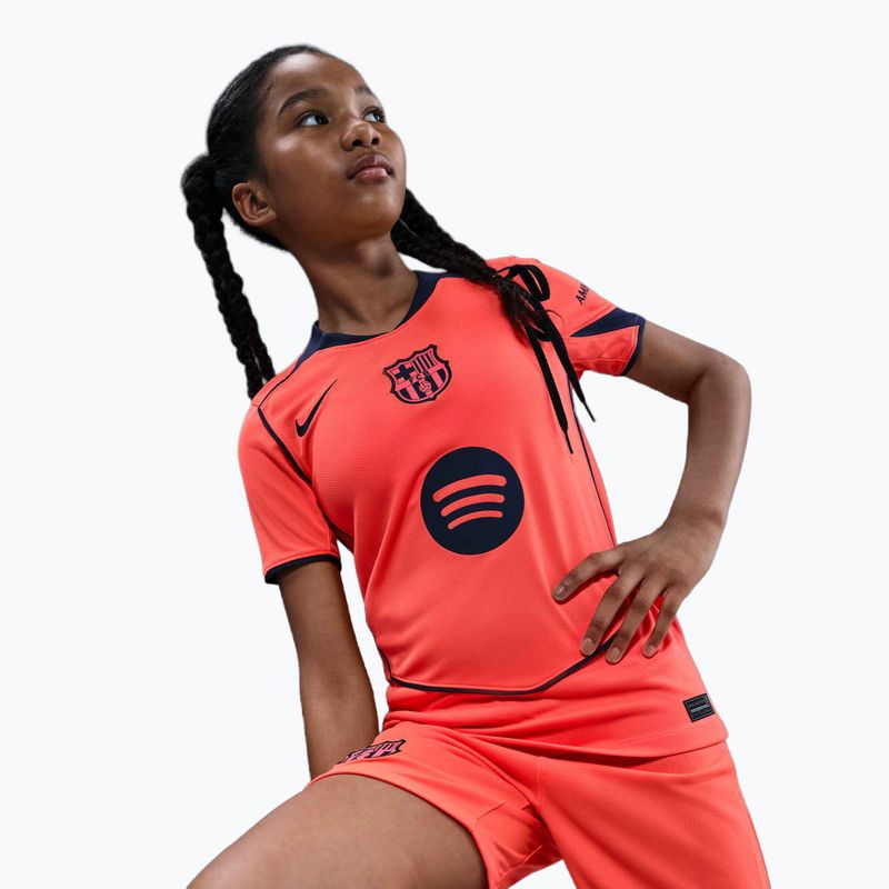 Tricou de fotbal pentru copii Nike FC Barcelona 2025/26 Stadium Third Jr bright mango/midnight navy/midnight navy 6