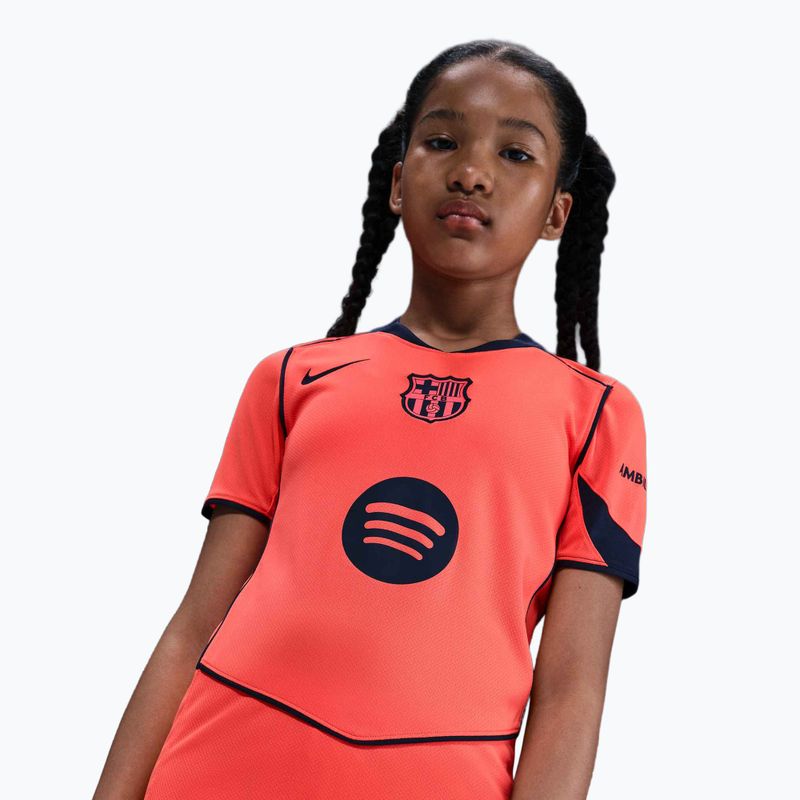 Tricou de fotbal pentru copii Nike FC Barcelona 2025/26 Stadium Third Jr bright mango/midnight navy/midnight navy 7