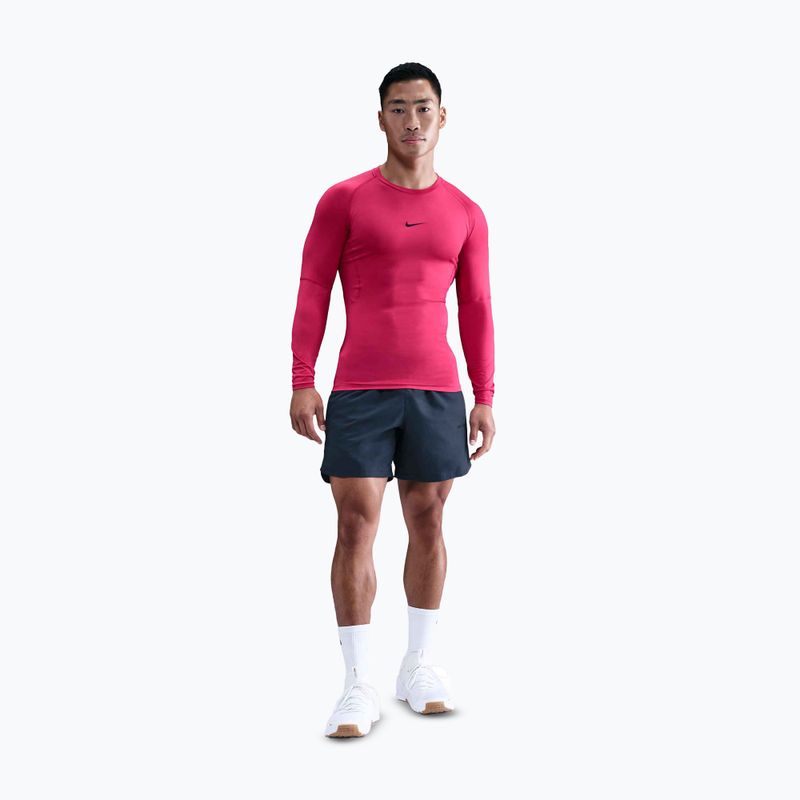 Longsleeve de antrenament pentru bărbați Nike Pro Dri-Fit Tight Fitness rush pink/black 2