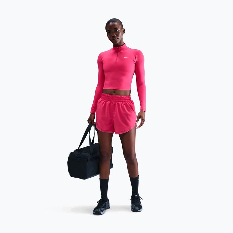 Tricou pentru femei Nike One Fitted Dri-Fit 1/4 Zip Mid Layer rush pink/white 2