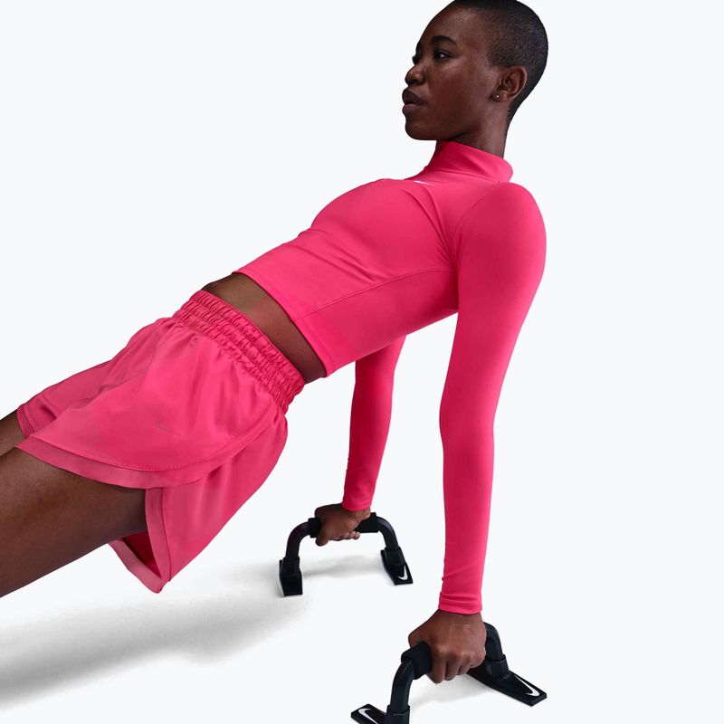 Tricou pentru femei Nike One Fitted Dri-Fit 1/4 Zip Mid Layer rush pink/white 5