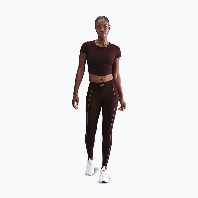 Colanți pentru femei Nike One High-Waisted burgundy crush 2