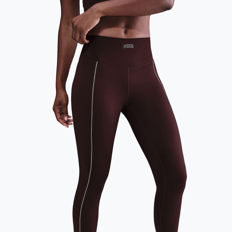 Colanți damă Nike One High-Waisted burgundy crush 4