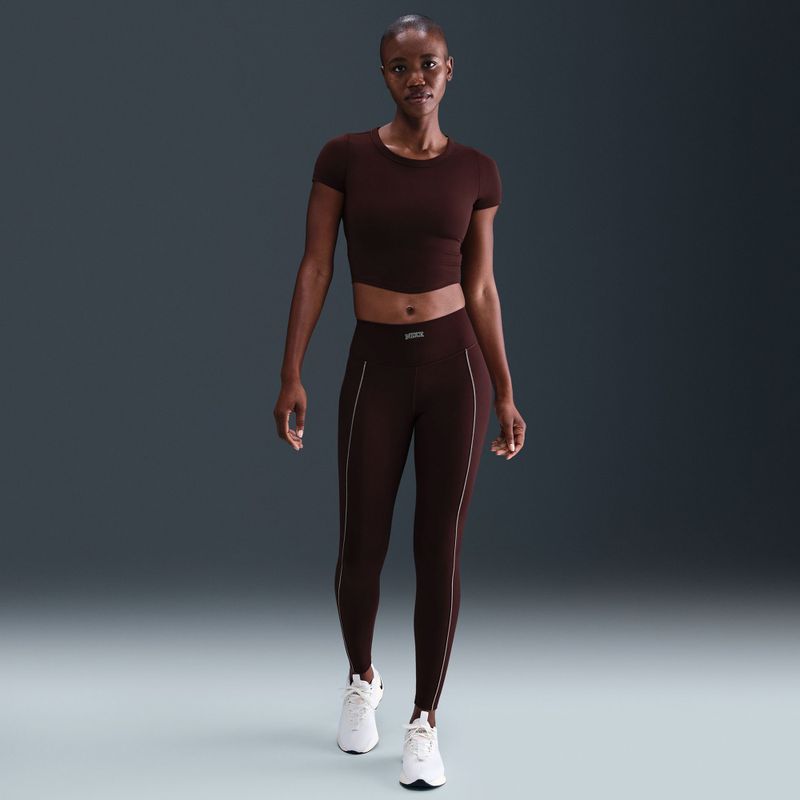Colanți damă Nike One High-Waisted burgundy crush 8