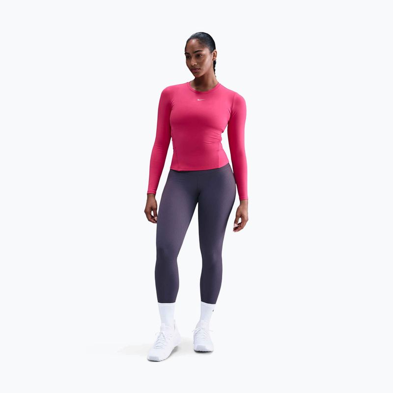 Longsleeve pentru femei Nike One Fitted Dri-Fit Rush Pink/White 2