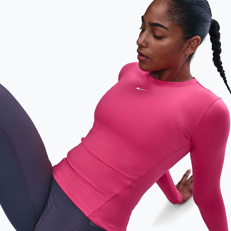 Longsleeve pentru femei Nike One Fitted Dri-Fit Rush Pink/White 6