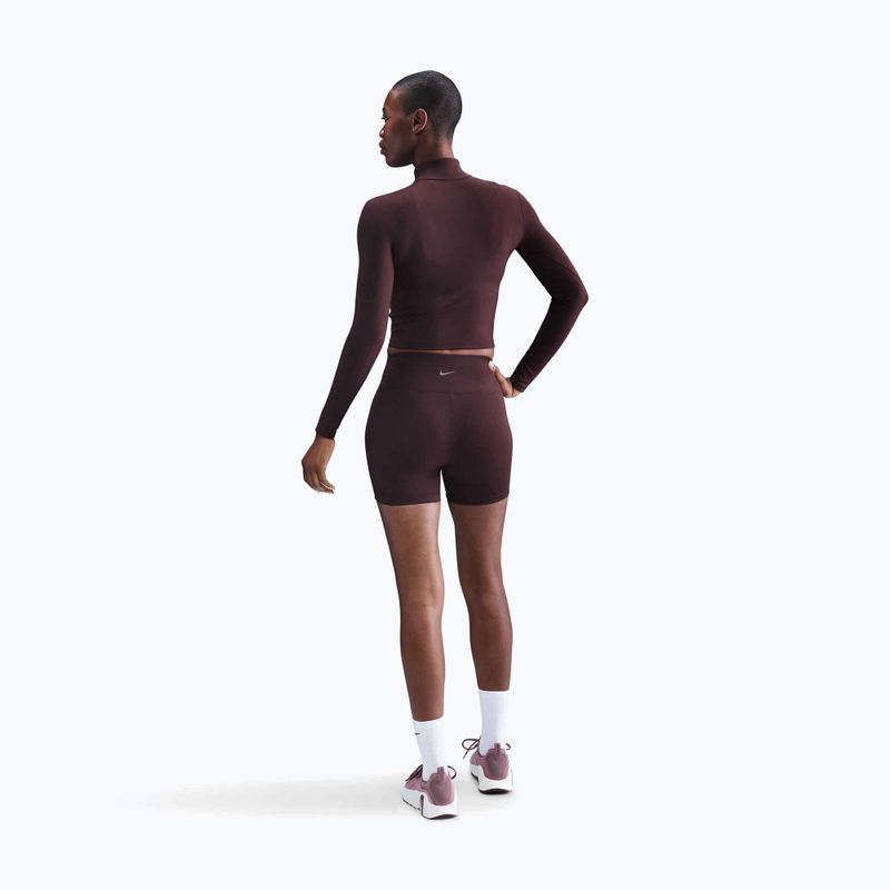 Bluză cu mânecă lungă pentru femei Nike One Fitted Dri-Fit 1/4 Zip Mid Layer burgundy crush/white 3