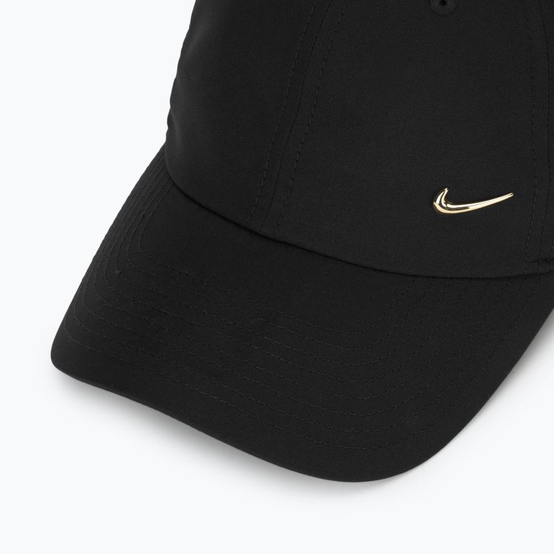 Șapcă Nike Dri-Fit Club Unstructured Metal Swoosh black/metallic gold 3