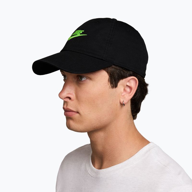Șapcă Nike Club Unstructured Futura Wash black/mean green 3