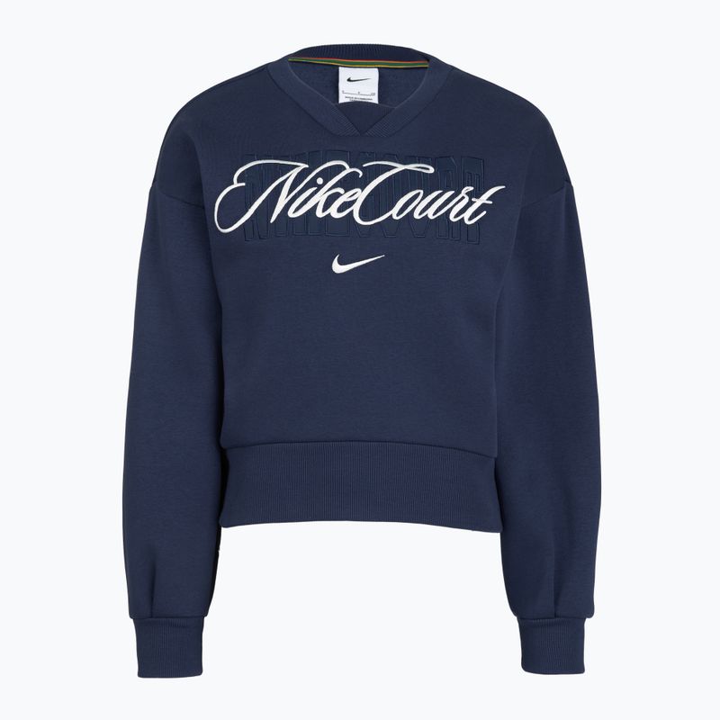 Bluză pentru femei Nike Court Collection French Terry Crew Neck midnight navy/sail 4