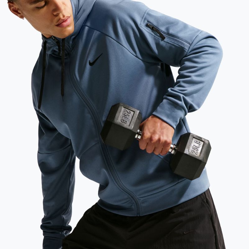Bluză de antrenament pentru bărbați Nike Therma Fit Full-Zip diffused blue/diffused blue/black 6