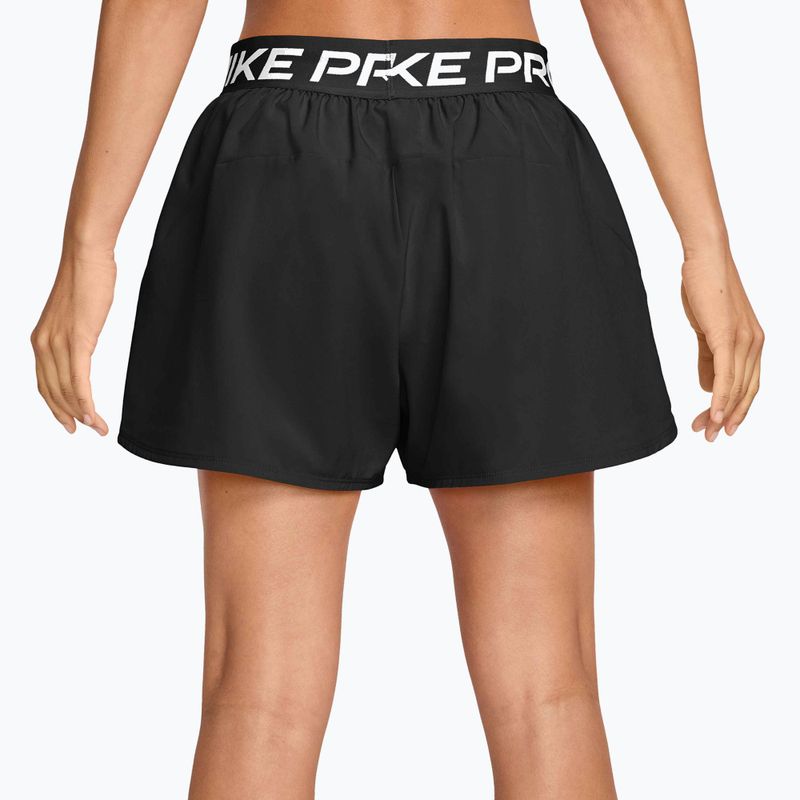 Pantaloni scurți de tenis pentru femei Nike Pro Dri-Fit Mid-Rise Brief-Lined 3" black/white 2