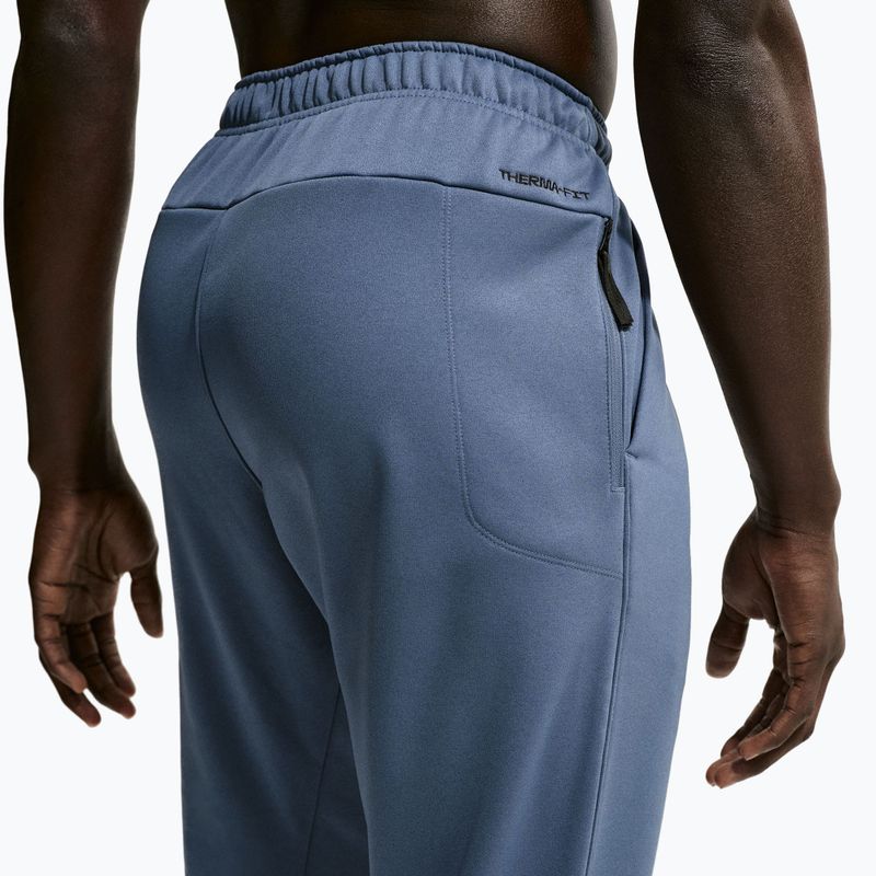 Pantaloni de antrenament Nike Therma-FIT Open Hem diffused blue/diffused blue/black 5
