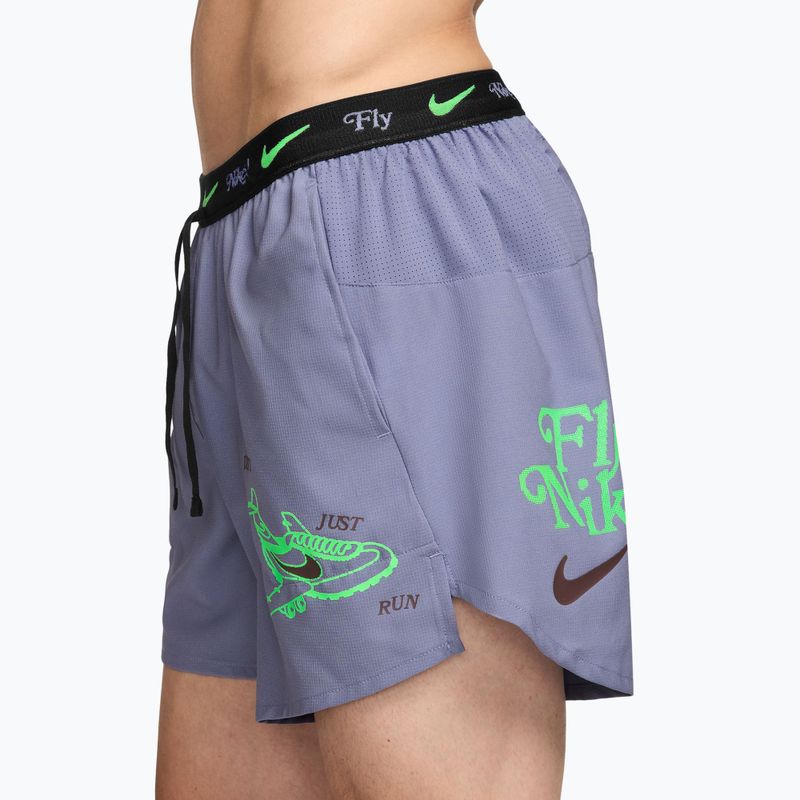 Pantaloni scurți de alergare pentru bărbați Nike Fly Nike Stride 5" iron purple/black 3