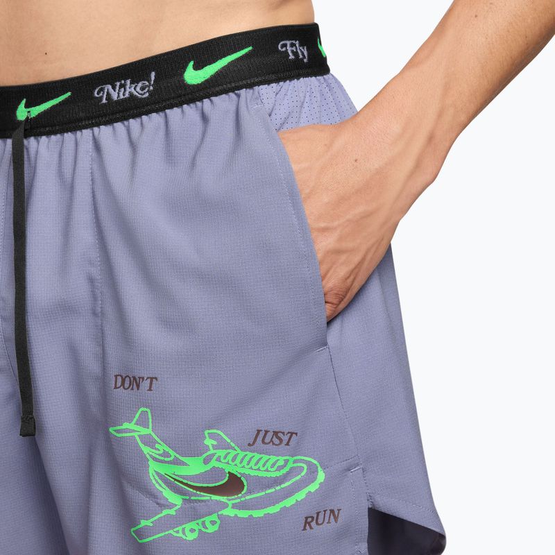 Pantaloni scurți de alergare pentru bărbați Nike Fly Nike Stride 5" iron purple/black 4