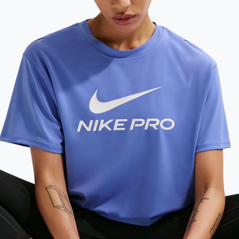 Tricou de antrenament pentru femei Nike Pro Dri-Fit Loose sapphire/white 5
