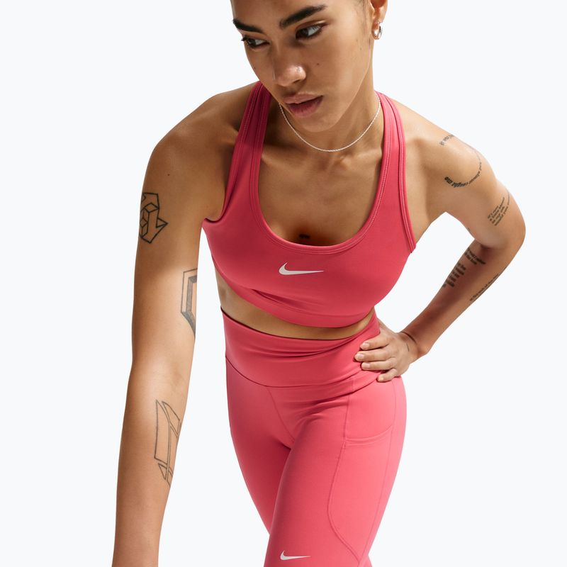 Sutien de antrenament Nike Swoosh Medium Support sea coral/white 4