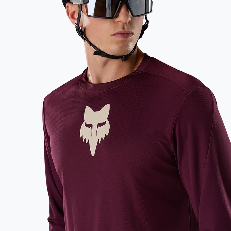 Longsleeve de ciclism pentru bărbați Fox Racing Ranger Fox Head LS dark maroon 3