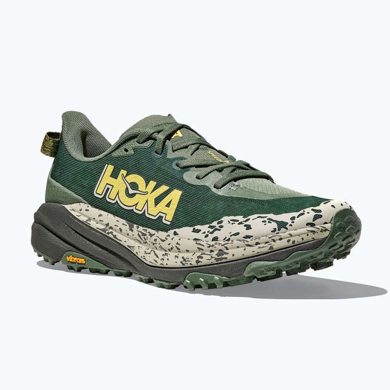 Pantofi de alergare bărbați HOKA Speedgoat 6 Wide verde mușchi/gri asfalt