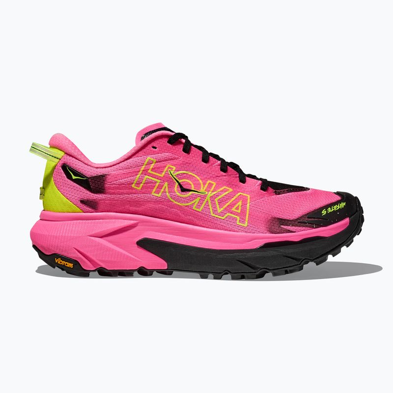 Pantofi de alergare pentru bărbați HOKA Mafate 5 neon roz/negru 2